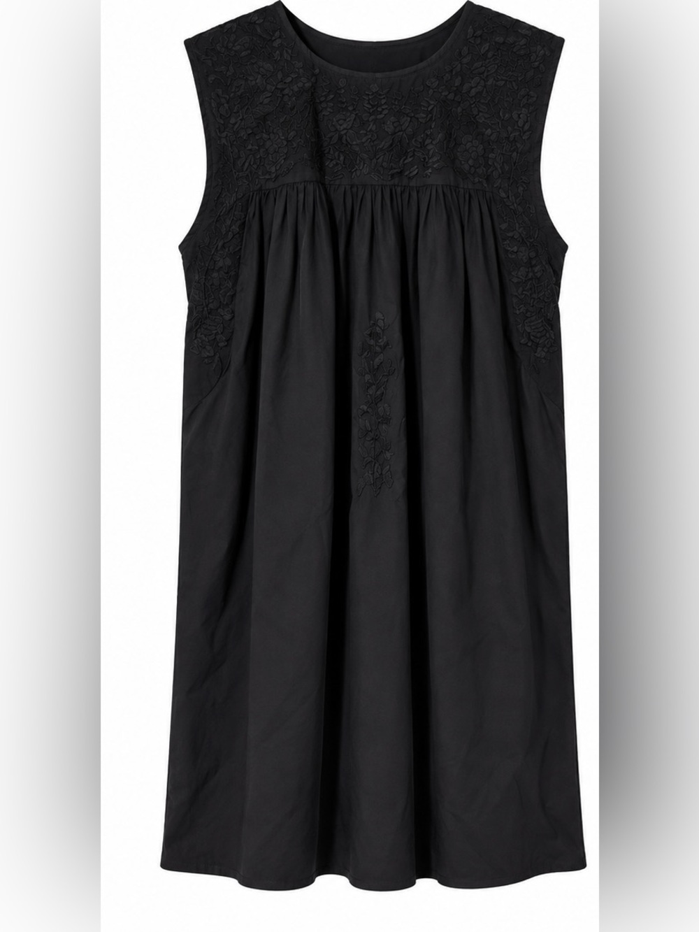 Women’s Black Embroidered Sleeveless Dress
